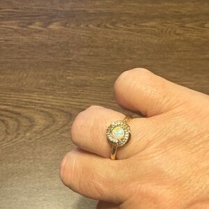 Elegant Gold Plated Opal Ring